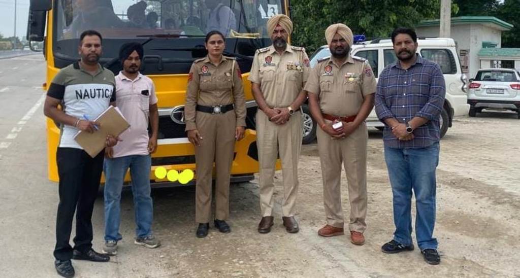 About 30 challans issued including school buses and various vehicles